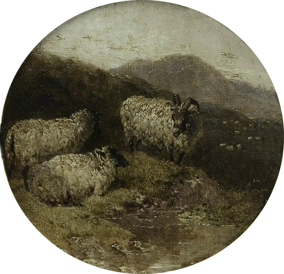 Huit scènes de ferme circulaires: les moutons - John Frederick Herring Sr. - Alpha Reproduction