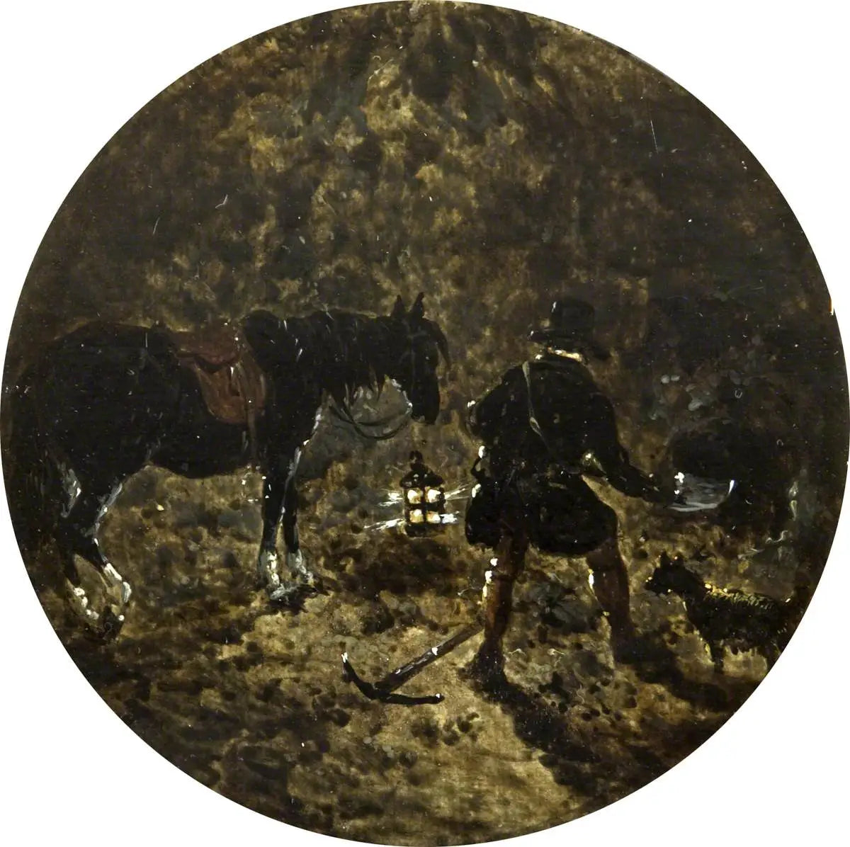 Huit scènes circulaires de chasse au renard : la Terre s’arrête la nuit - John Frederick Herring Sr. - Alpha