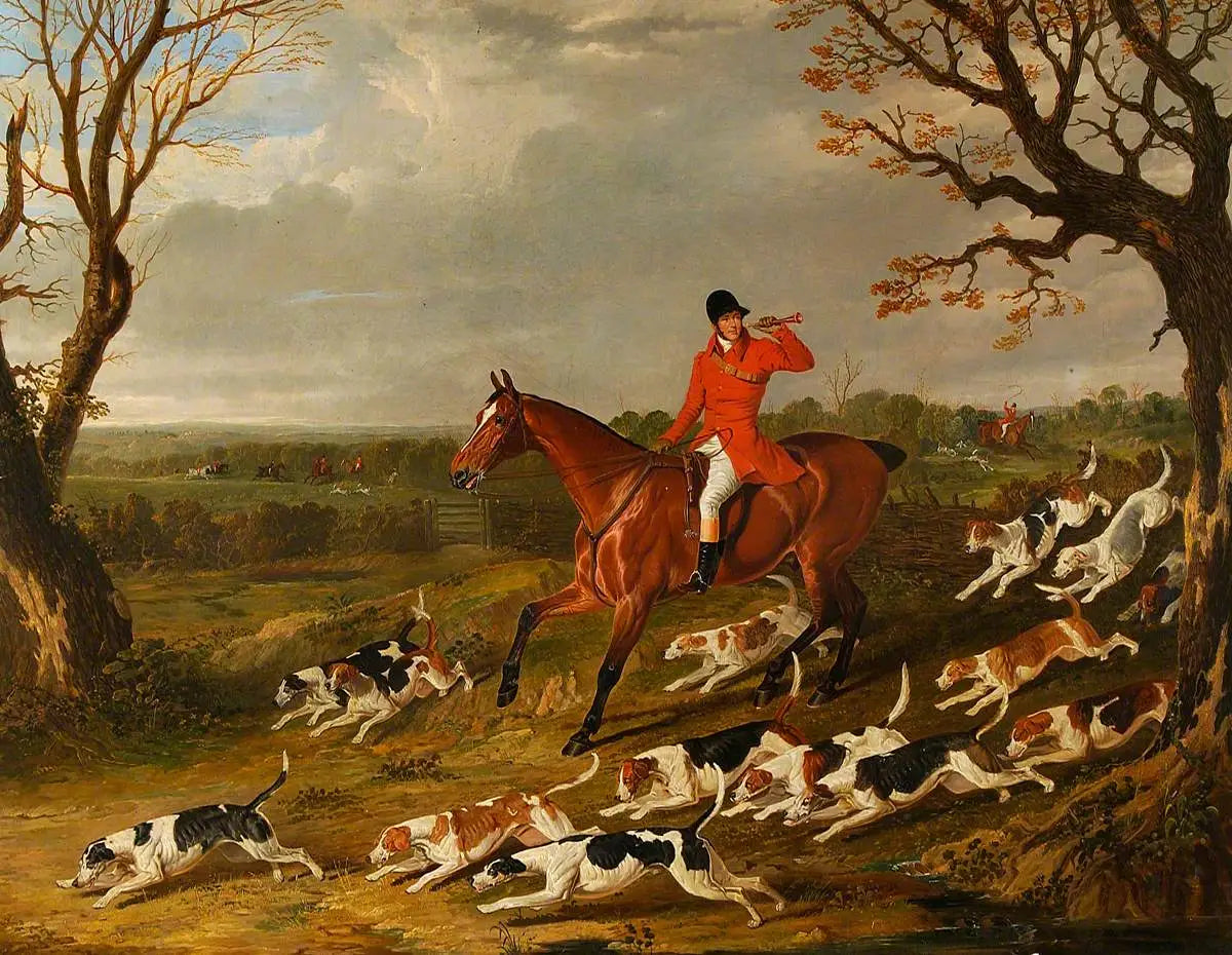 Scène de chasse avec des foxhounds - John Frederick Herring Sr. - Alpha Reproduction