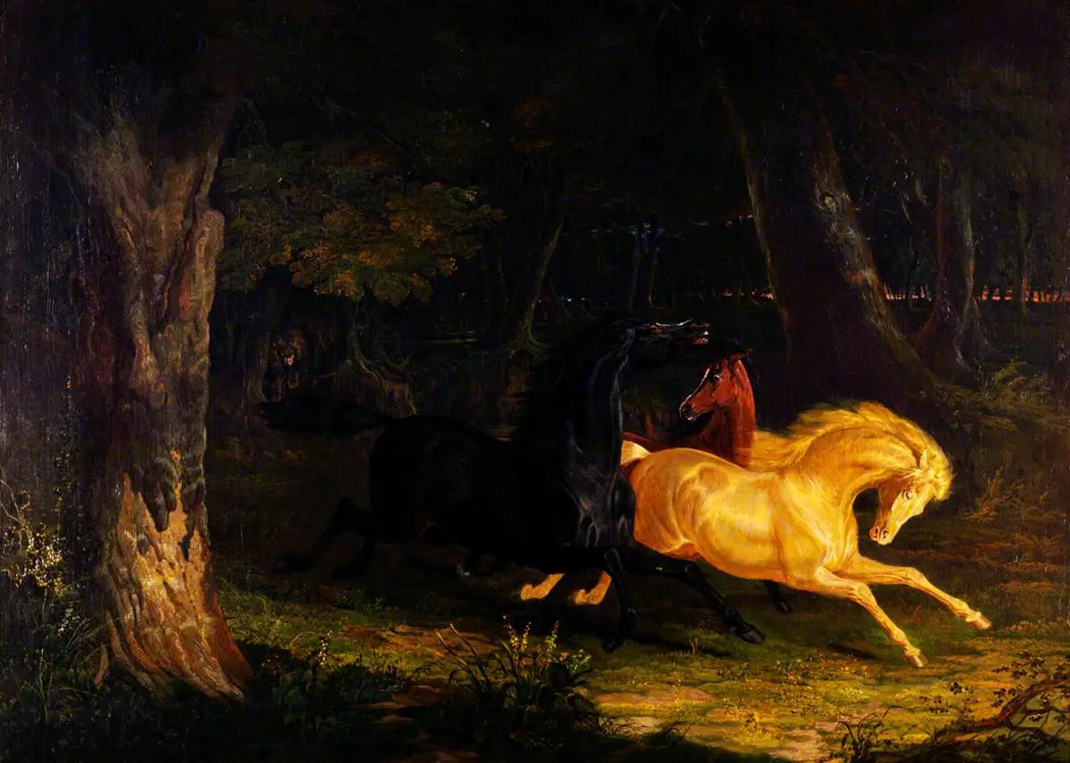 chevaux sauvages - John Frederick Herring Sr. - Alpha Reproduction