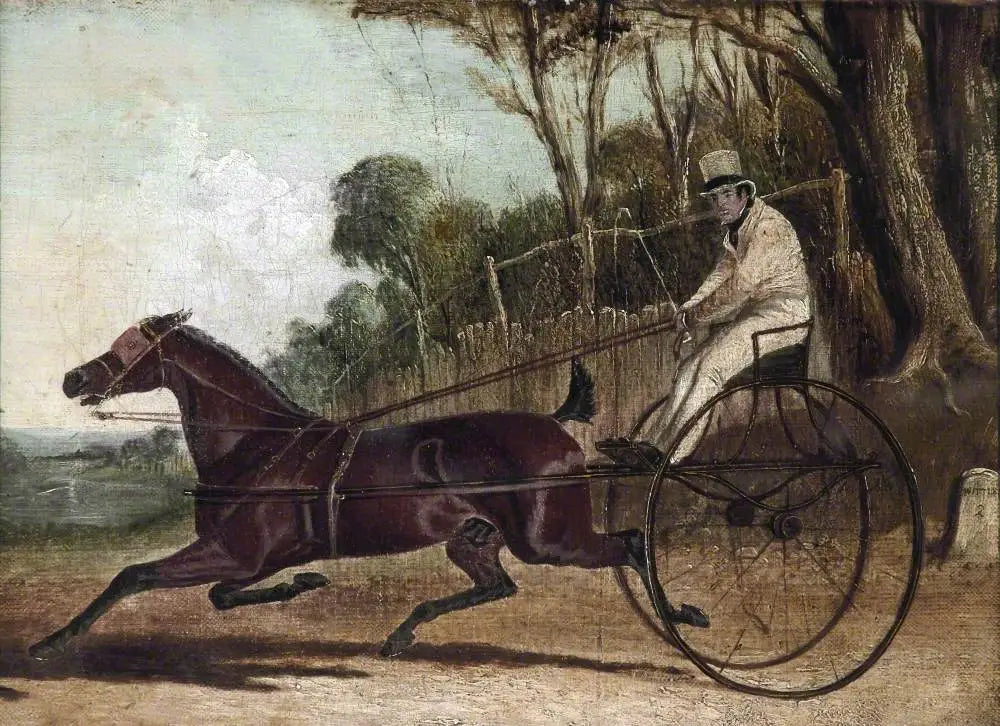 Rattler un cheval au trot attelé à un buggy - John Frederick Herring Sr. - Alpha Reproduction