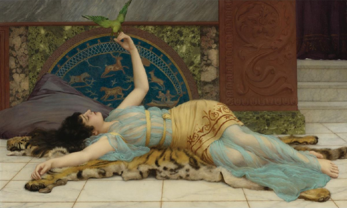 Fille en bleu - John William Godward