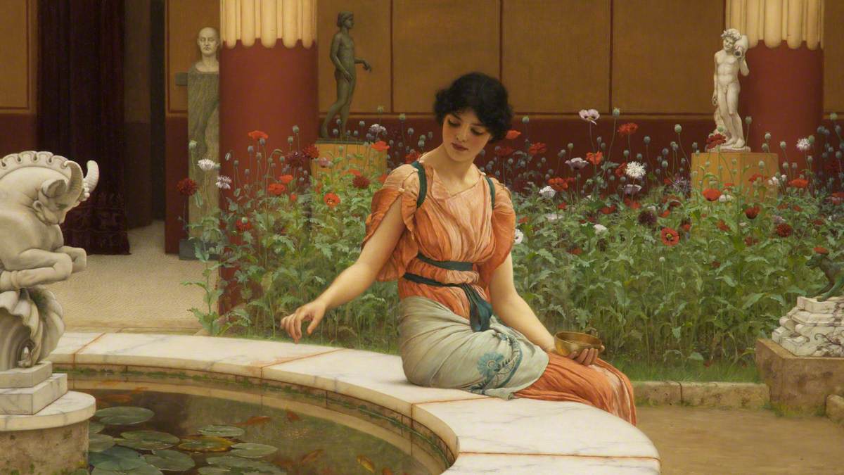 L'étang à poissons - John William Godward