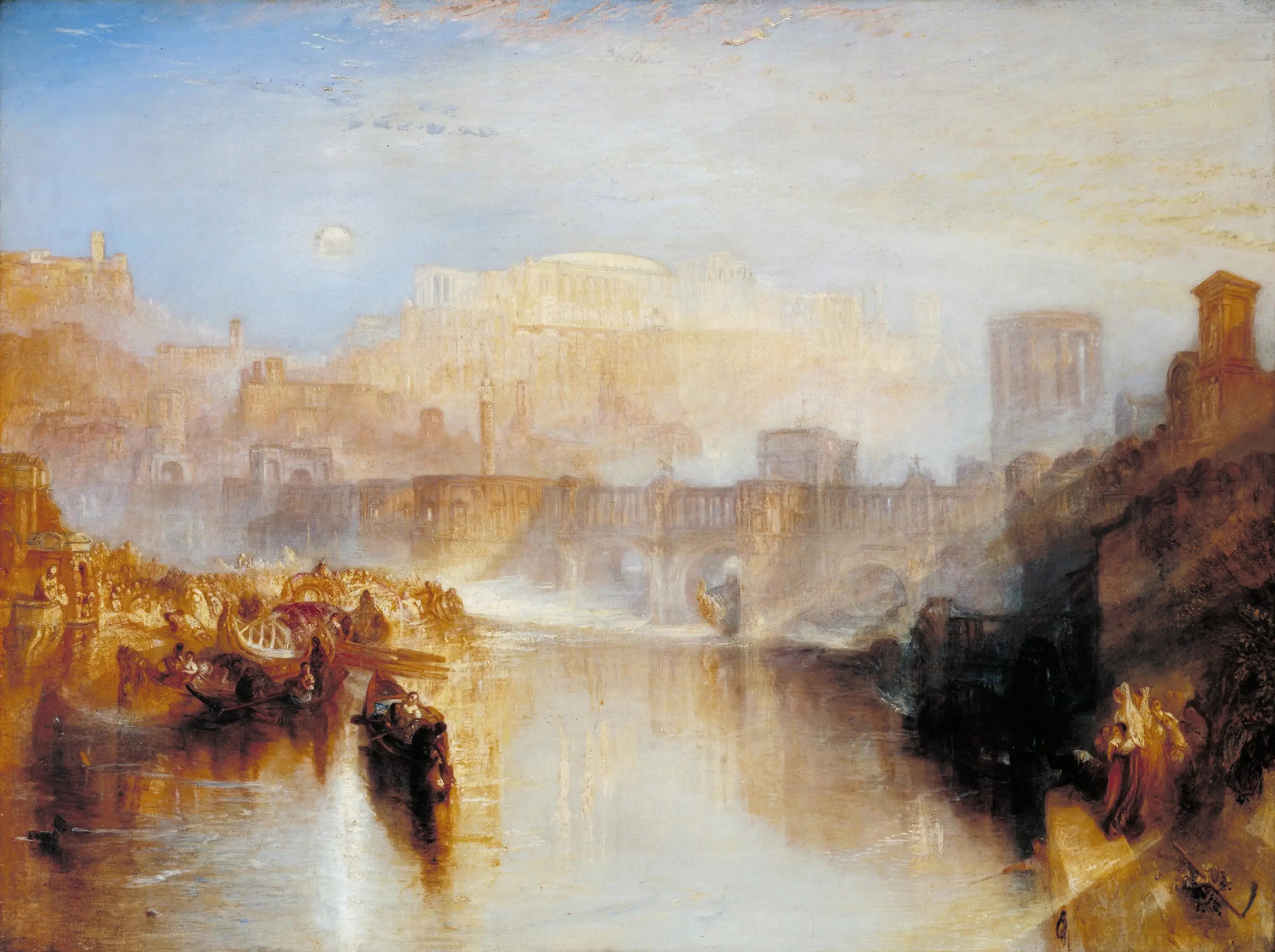 Reproduction du tableau « Ancient Rome; Agrippina Landing with the Ashes of Germanicus - J. M. W. Turner » par Alpha Reproduction en peinture à l’huile