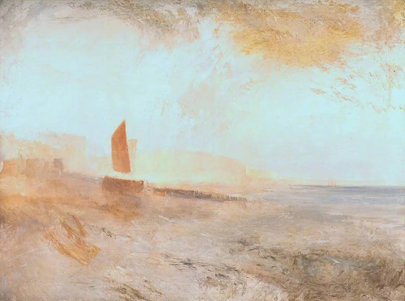 Brighton Beach, med Chain Pier i det fjerne, fra vest - J. M. W. Turner