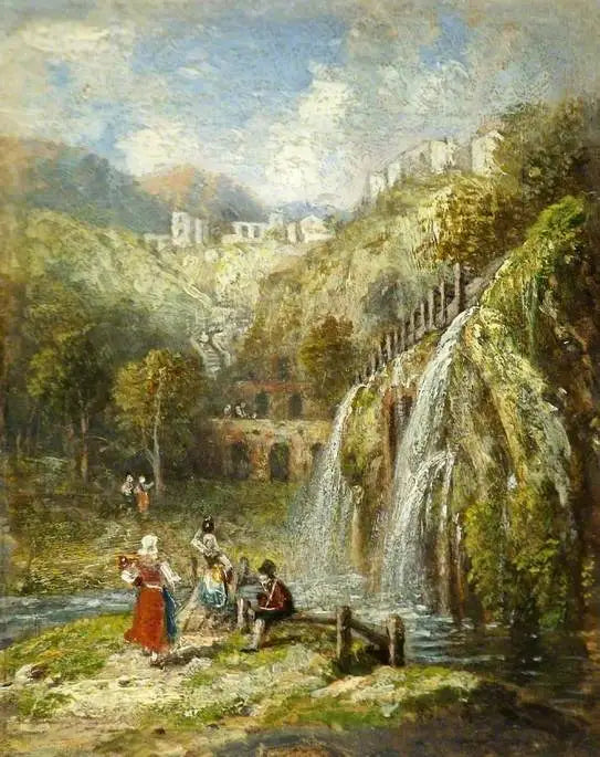 Reproduction du tableau « Aqueduct and Cascade near Rome - J. M. W. Turner » par Alpha Reproduction en peinture à l’huile