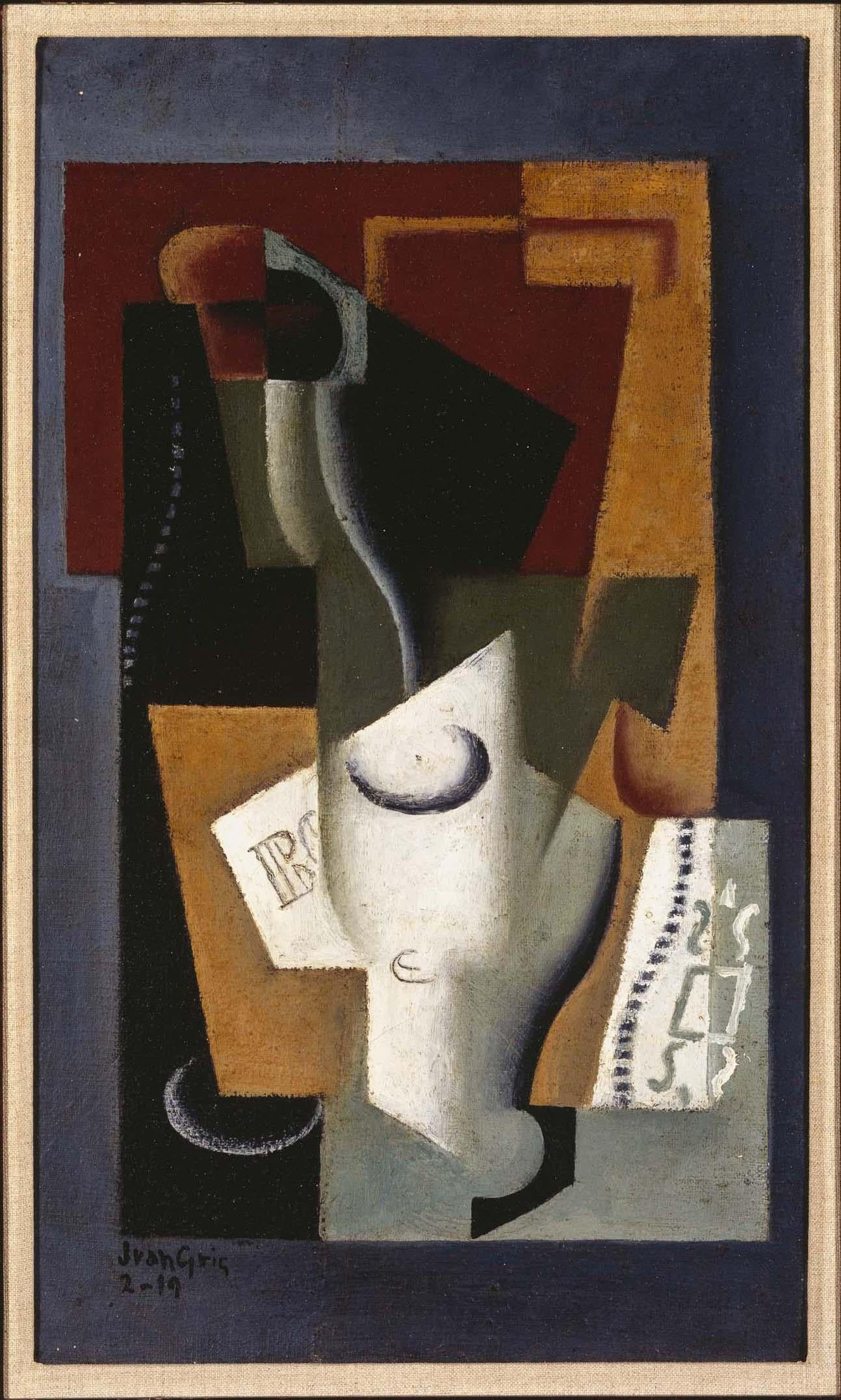 Verre et bouteille - Juan Gris