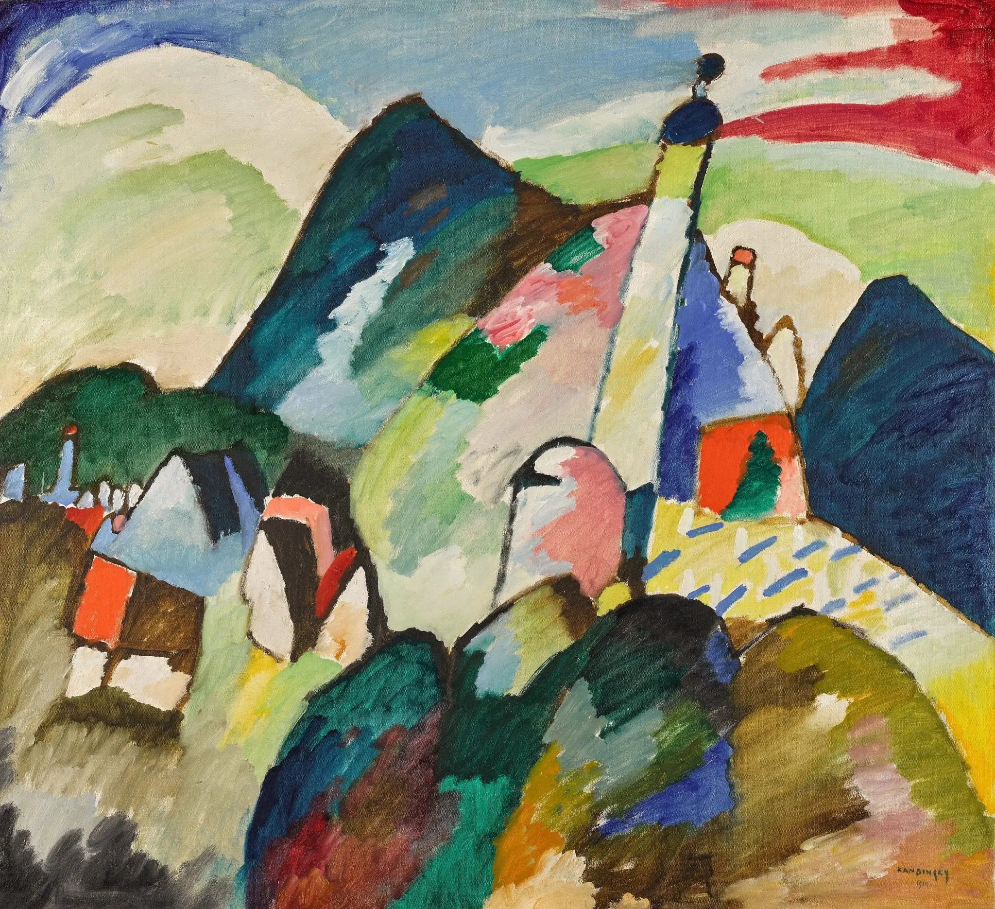Reproduction du tableau « Église de Murnau - Vassily Kandinsky » par Alpha Reproduction en peinture à l’huile