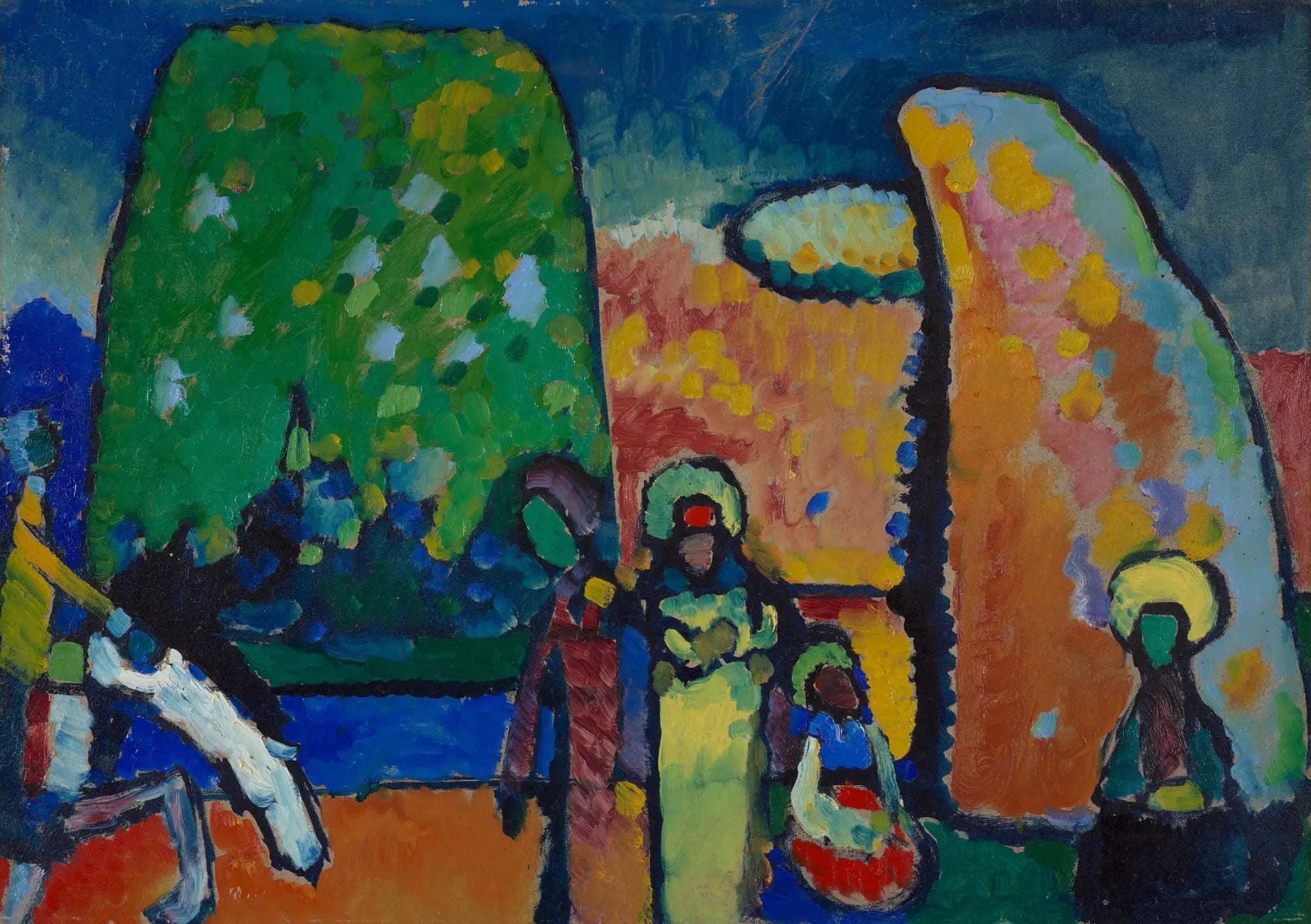 Reproduction du tableau « Improvisation n° 2 Marche funèbre (étude) - Vassily Kandinsky » par Alpha Reproduction en peinture à l’huile