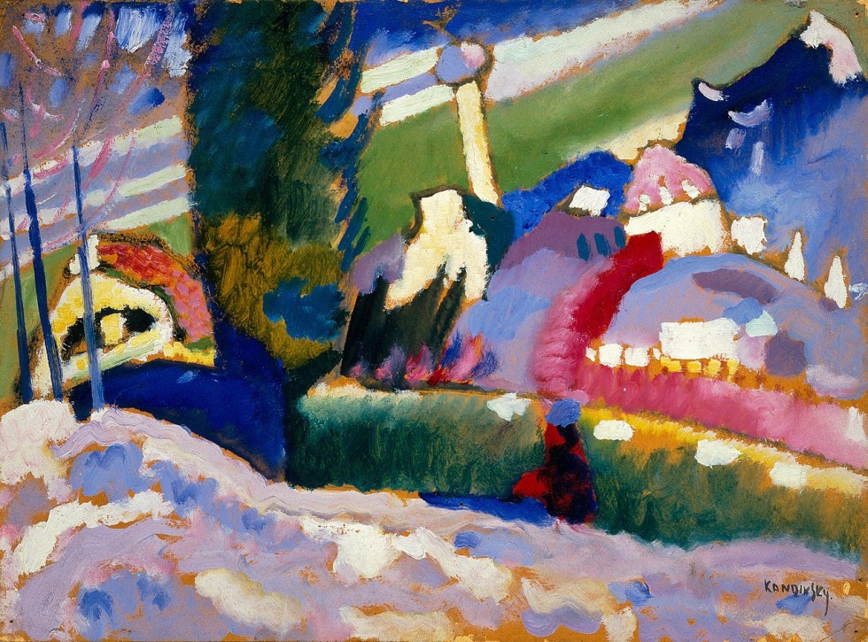 Reproduction du tableau « Paysage d'hiver avec église - Vassily Kandinsky » par Alpha Reproduction en peinture à l’huile