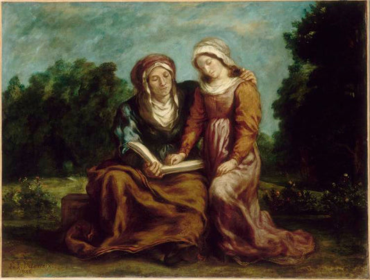 Reproduction du tableau « L'Éducation de la Vierge - Eugène Delacroix » par Alpha Reproduction en peinture à l’huile