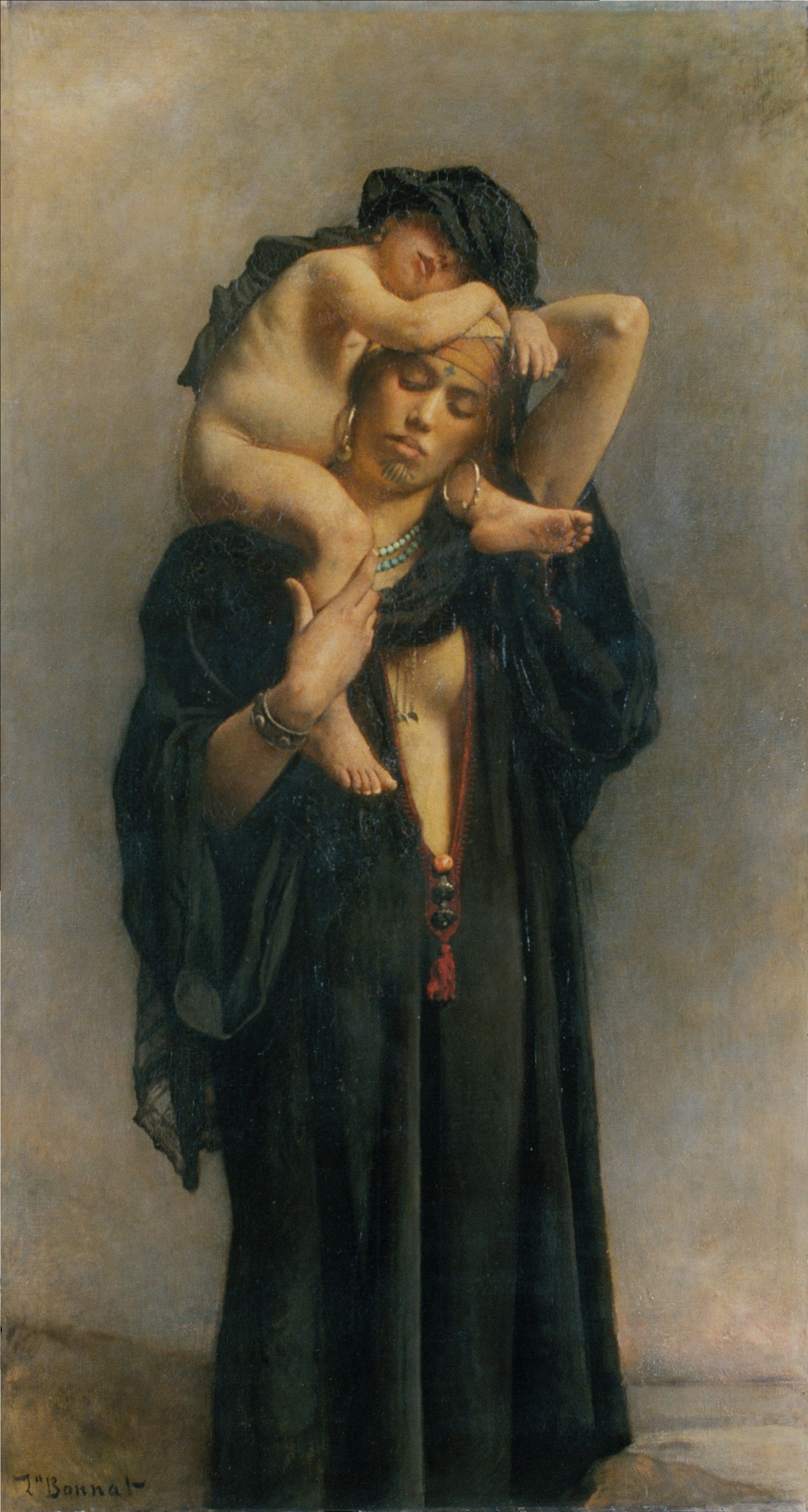 Une paysanne égyptienne et son enfant - Léon Bonnat