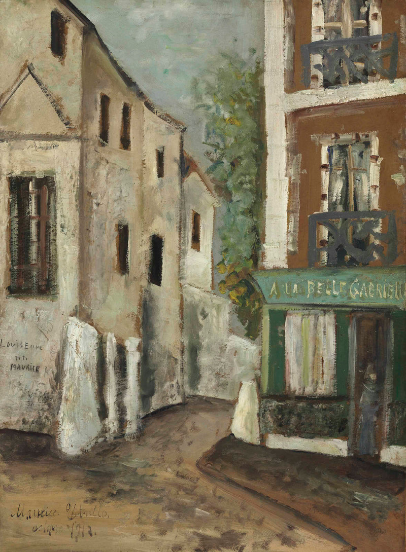 La Belle Gabrielle à Montmartre (1912) - Maurice Utrillo