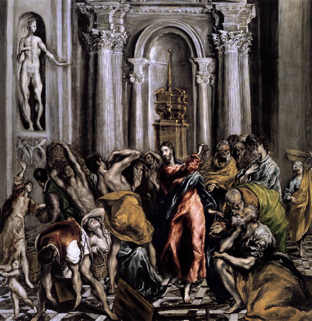 Udstødelsen af ​​handlende fra templet - El Greco