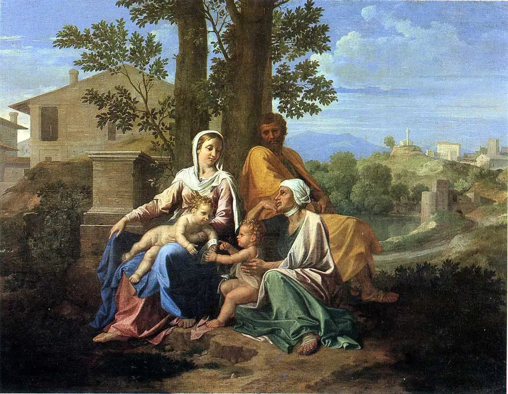 La Sainte Famille avec saint Jean et sainte Élisabeth dans un paysage - Nicolas Poussin - Alpha Reproduction