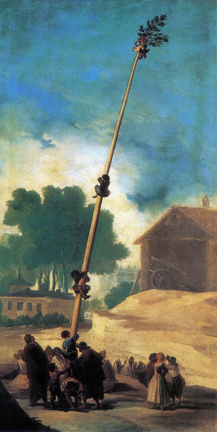 Reproduction du tableau « Le Mât de cocagne - Francisco de Goya » par Alpha Reproduction en peinture à l’huile