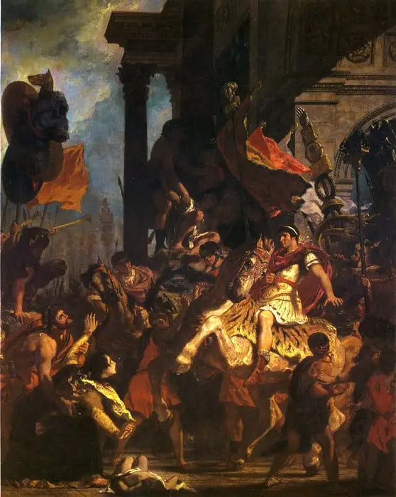 Reproduction du tableau « La Justice de Trajan - Eugène Delacroix » par Alpha Reproduction en peinture à l’huile