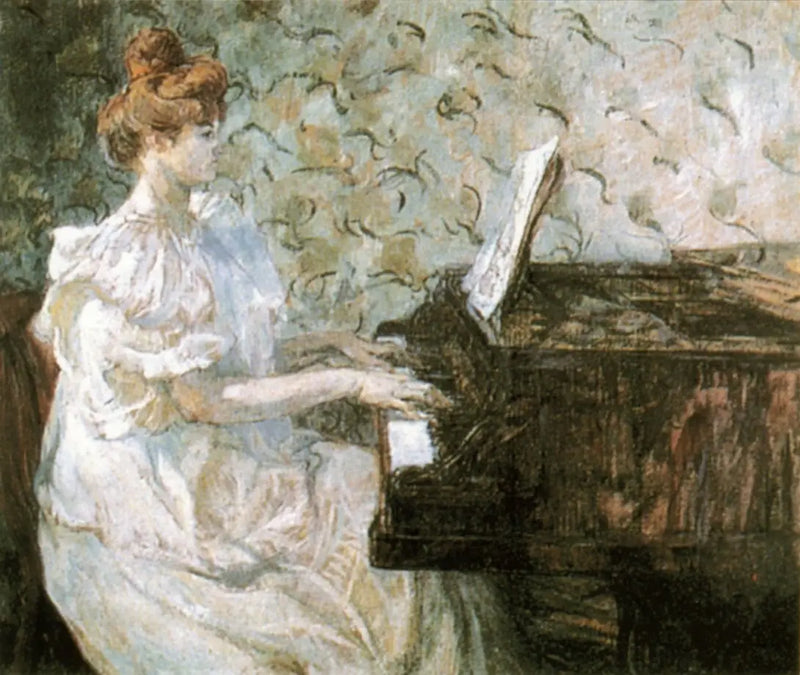Madame Misia Natanson ved klaveret - Henri de Toulouse-Lautrec