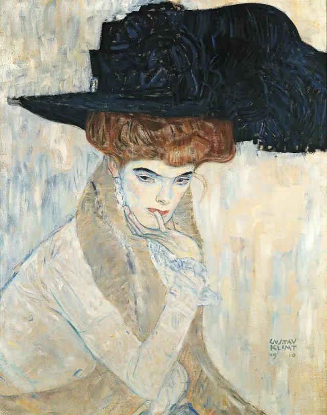 🎩✨ Den Sorte Fjerhat – Gustav Klimt (1910)