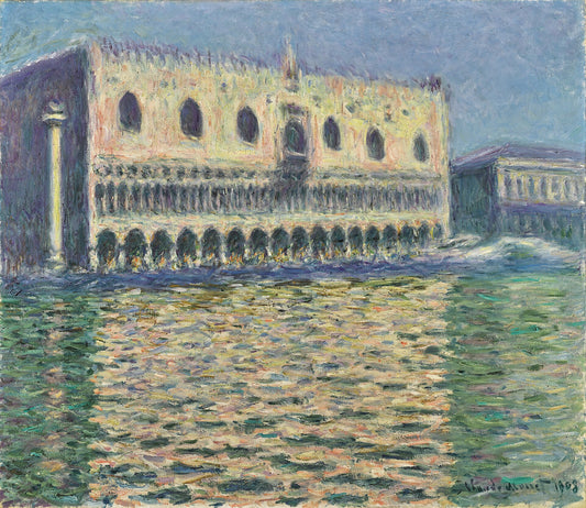 🌅 Hertugpaladset Claude Monet (1908) – Lys version med gyldne refleksioner