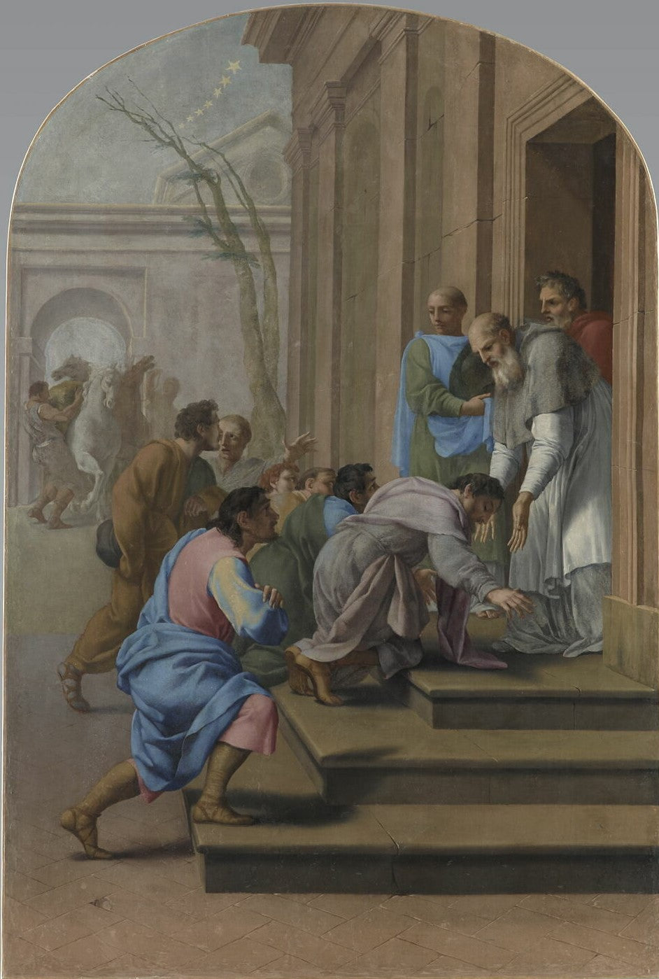 Arrivée de saint Bruno à Grenoble, chez saint Hugues - Eustache Le Sueur