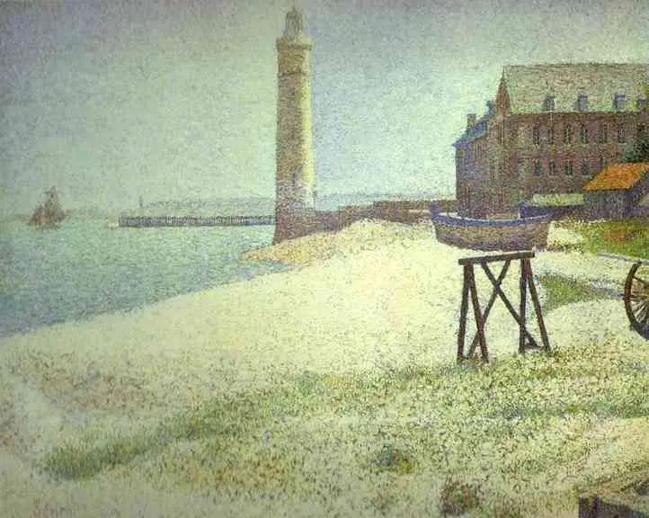 Hospice og fyret, Honfleur - Georges Seurat