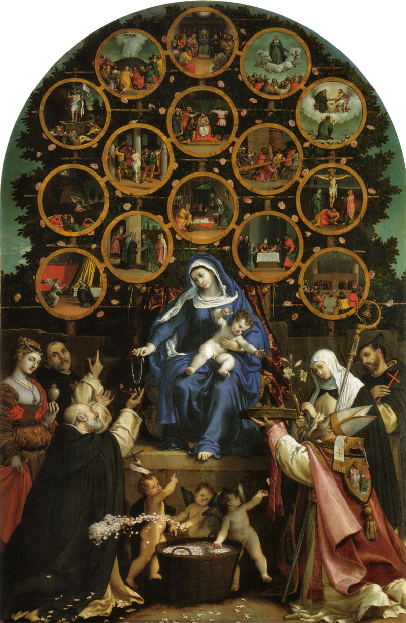 Den Rosenkransens Madonna - Lorenzo Lotto