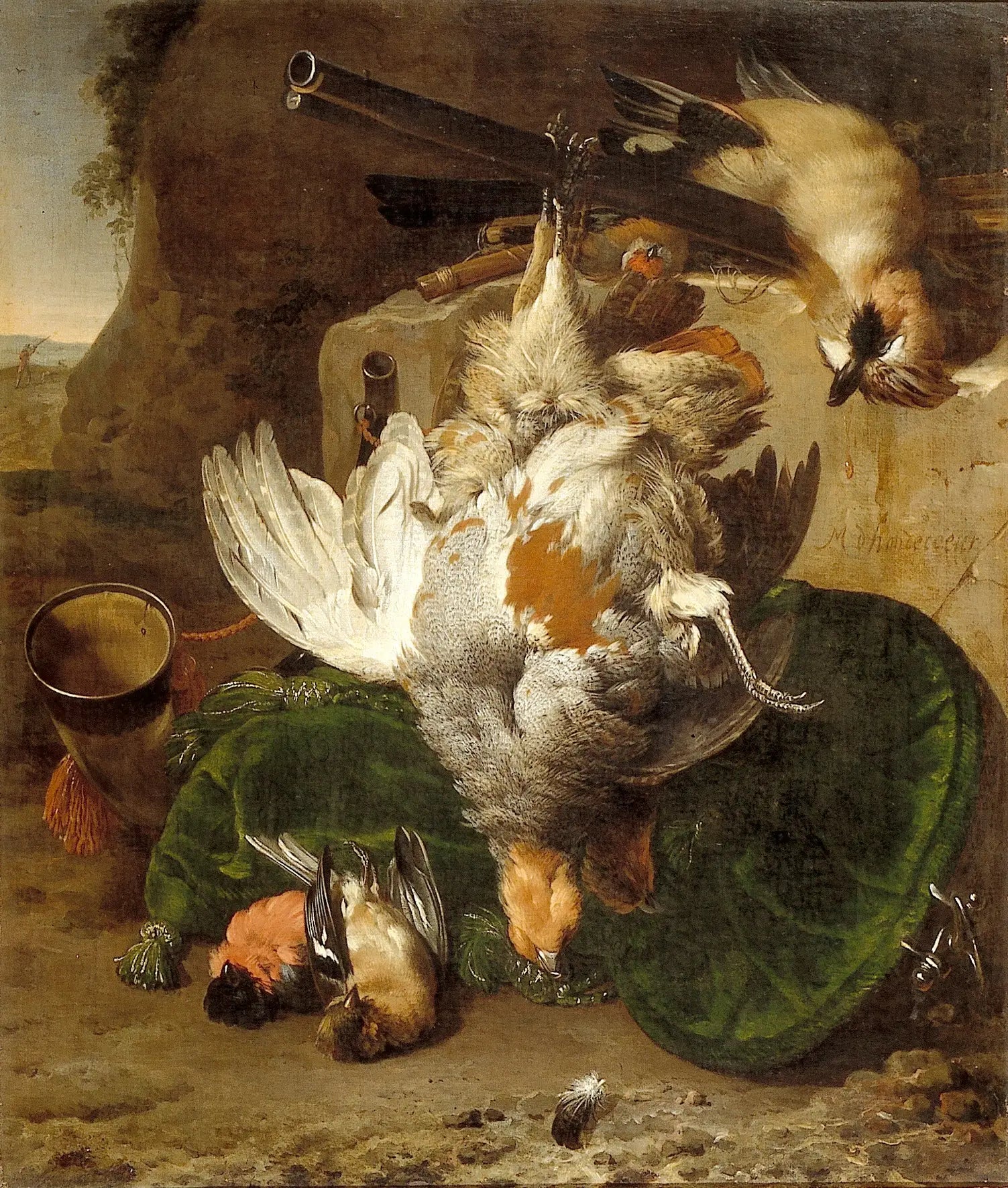 nature morte avec des oiseaux morts - Melchior de Hondecoeter - Alpha Reproduction