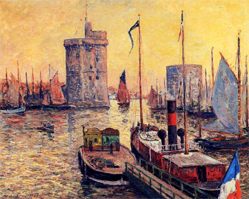 La Rochelle havn ved skumringen - Maxime Maufra