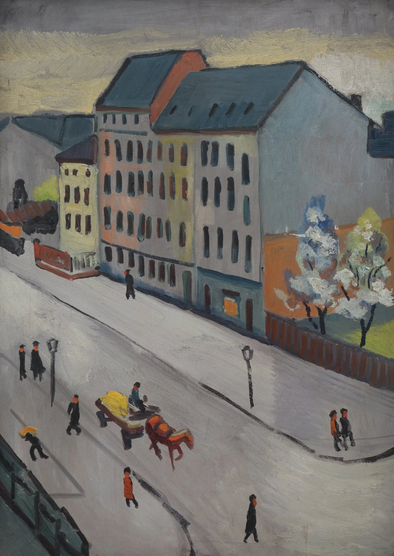 Vores gade i Grau - August Macke