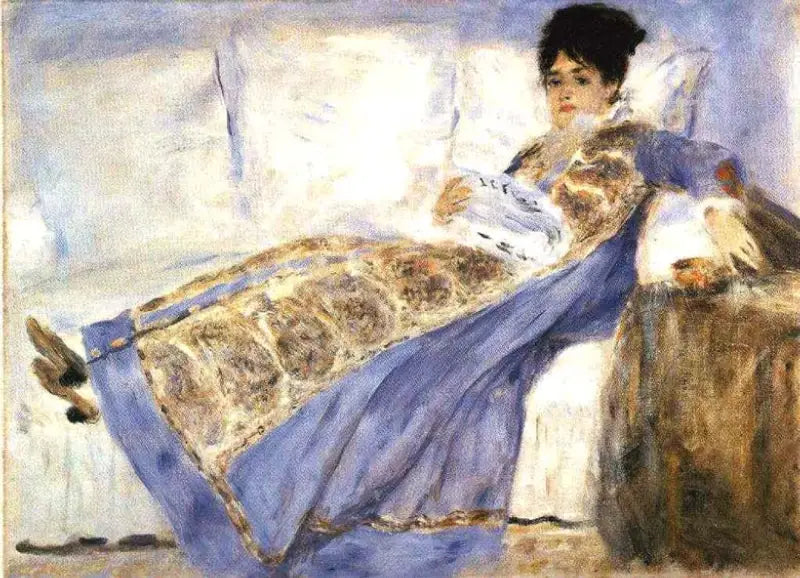 Madame Monet læser - Pierre-Auguste Renoir