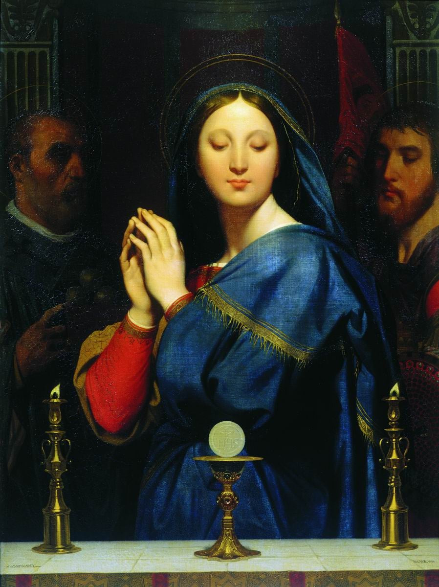 Jomfruen tilbedende Hostien - Jean-Auguste-Dominique Ingres