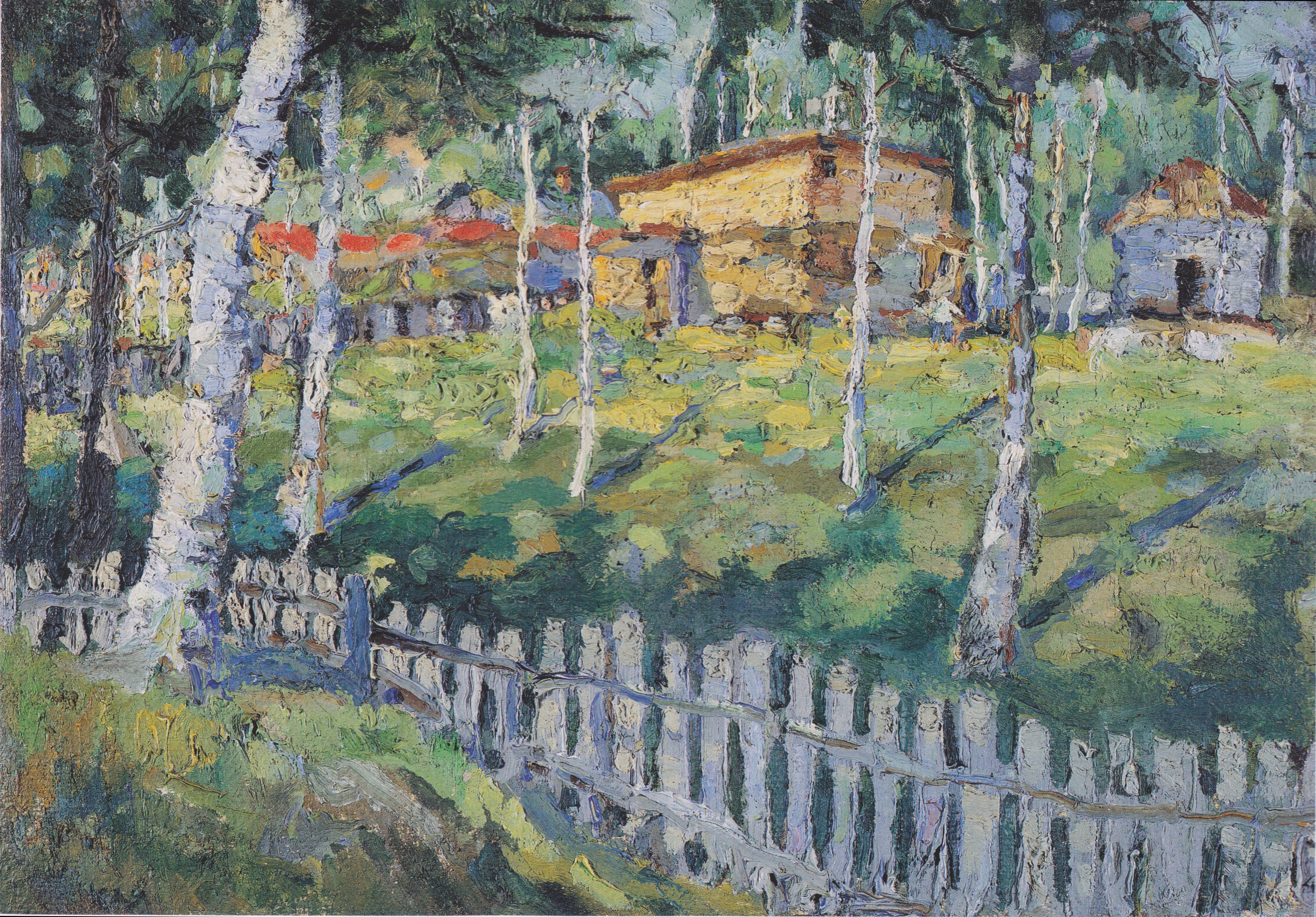 Maison dans une cour - Kazimir Malevich