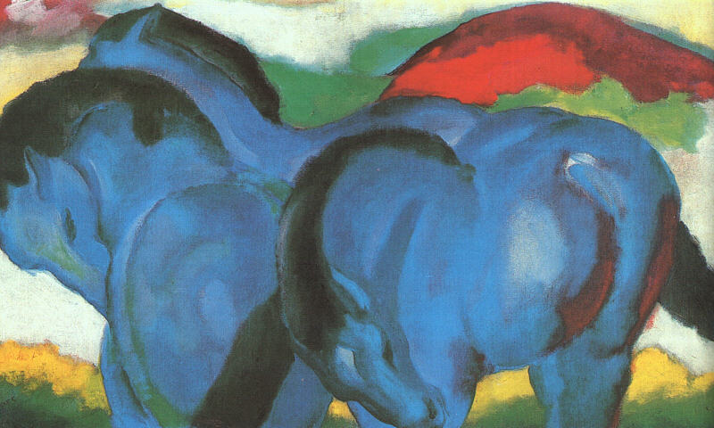 Reproduction du tableau « Petits chevaux bleus - Franz Marc » par Alpha Reproduction en peinture à l’huile