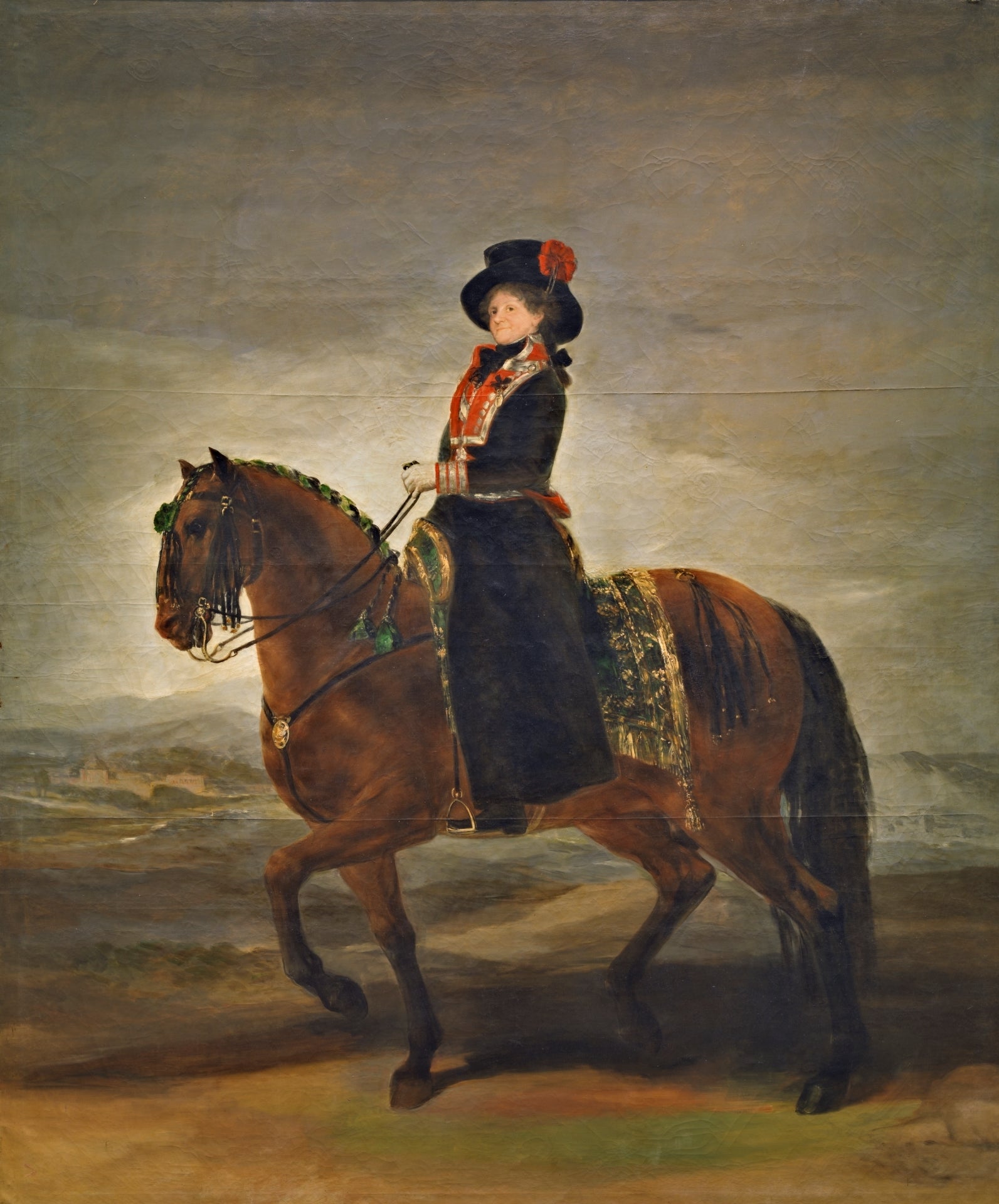 Reproduction du tableau « La reine María Luisa à cheval - Francisco de Goya » par Alpha Reproduction en peinture à l’huile