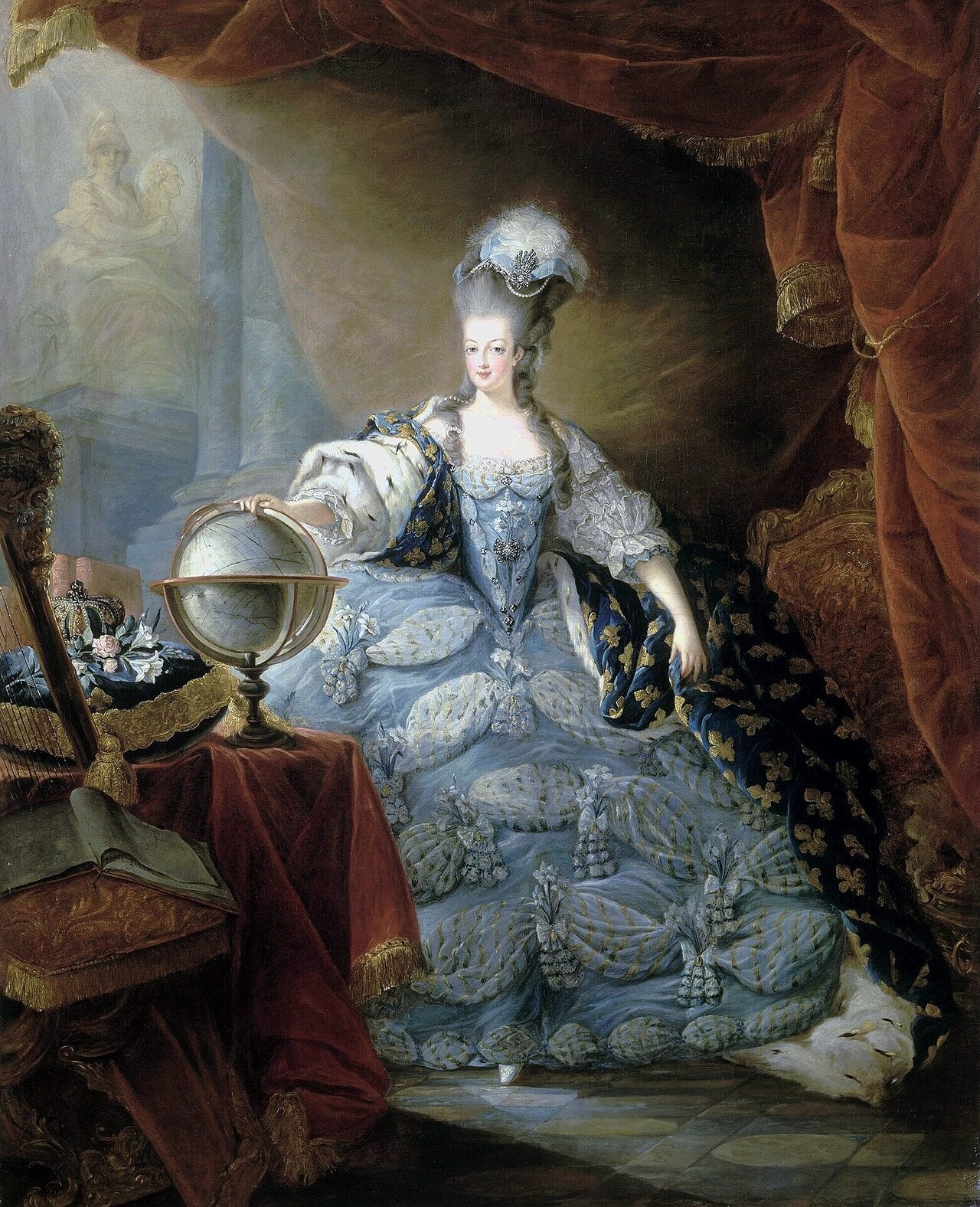 Marie-Antoinette i stor hofdragt – Jean-Baptiste André Gautier-Dagoty (ca. 1775)