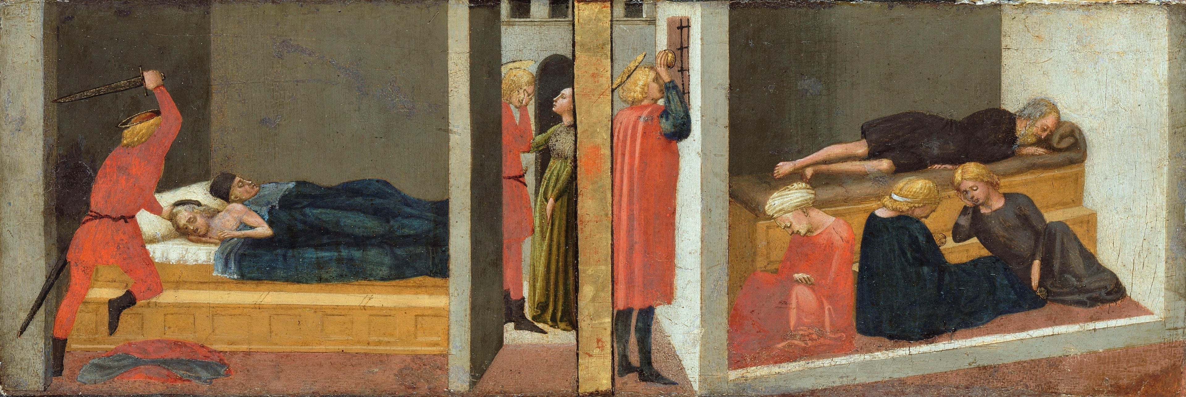Altartavle ; Højre panel: Sankt Julians parricid - Sankt Nikolas af Bari's mirakel - Masaccio