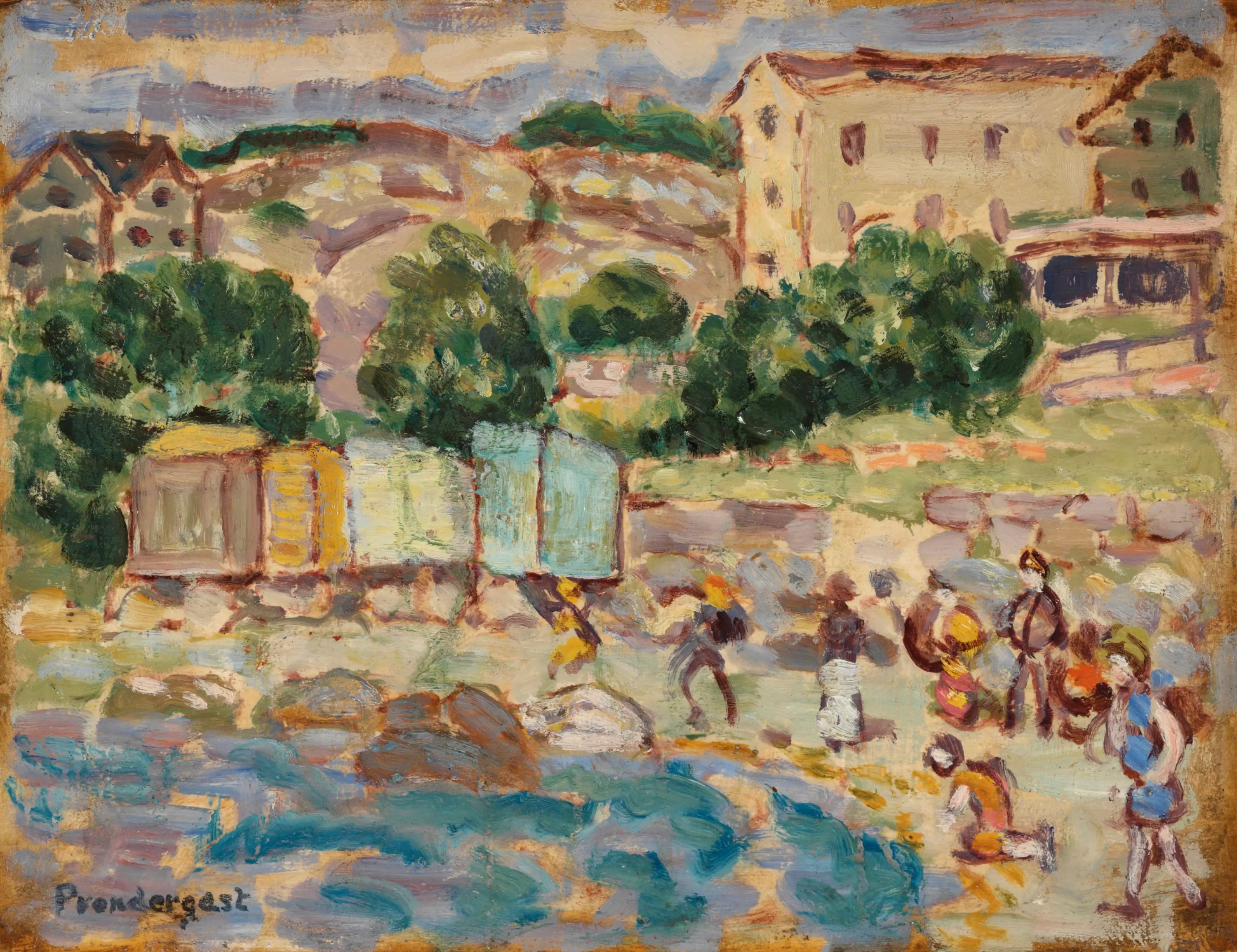 Plage et village - Maurice Prendergast - Alpha Reproduction