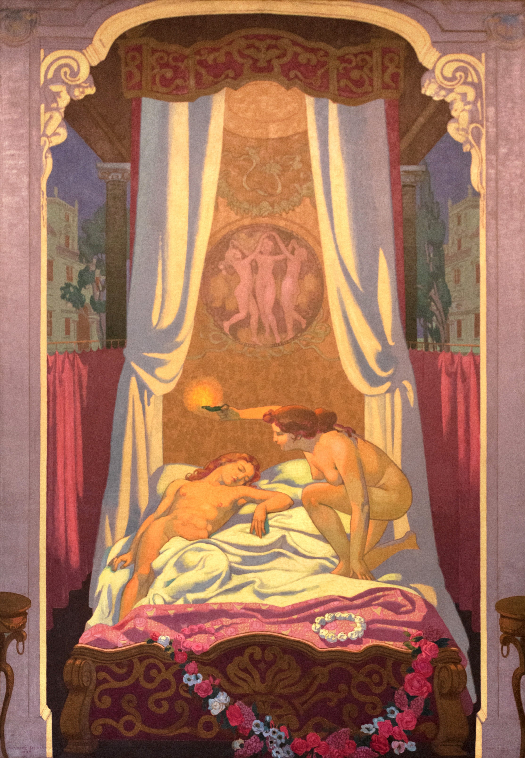 Panneau III. Psyché découvre que son mystérieux amant est l’Amour - Maurice Denis - Alpha Reproduction