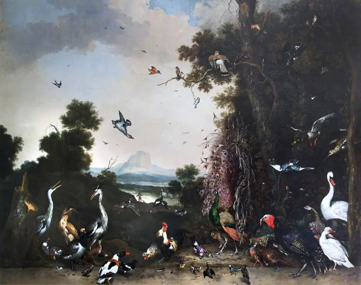 Paysage ouvert avec volailles et oiseaux aquatiques - Melchior de Hondecoeter - Alpha Reproduction
