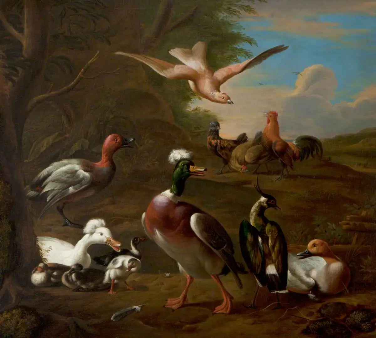 Oiseaux dans un paysage - Melchior de Hondecoeter - Alpha Reproduction