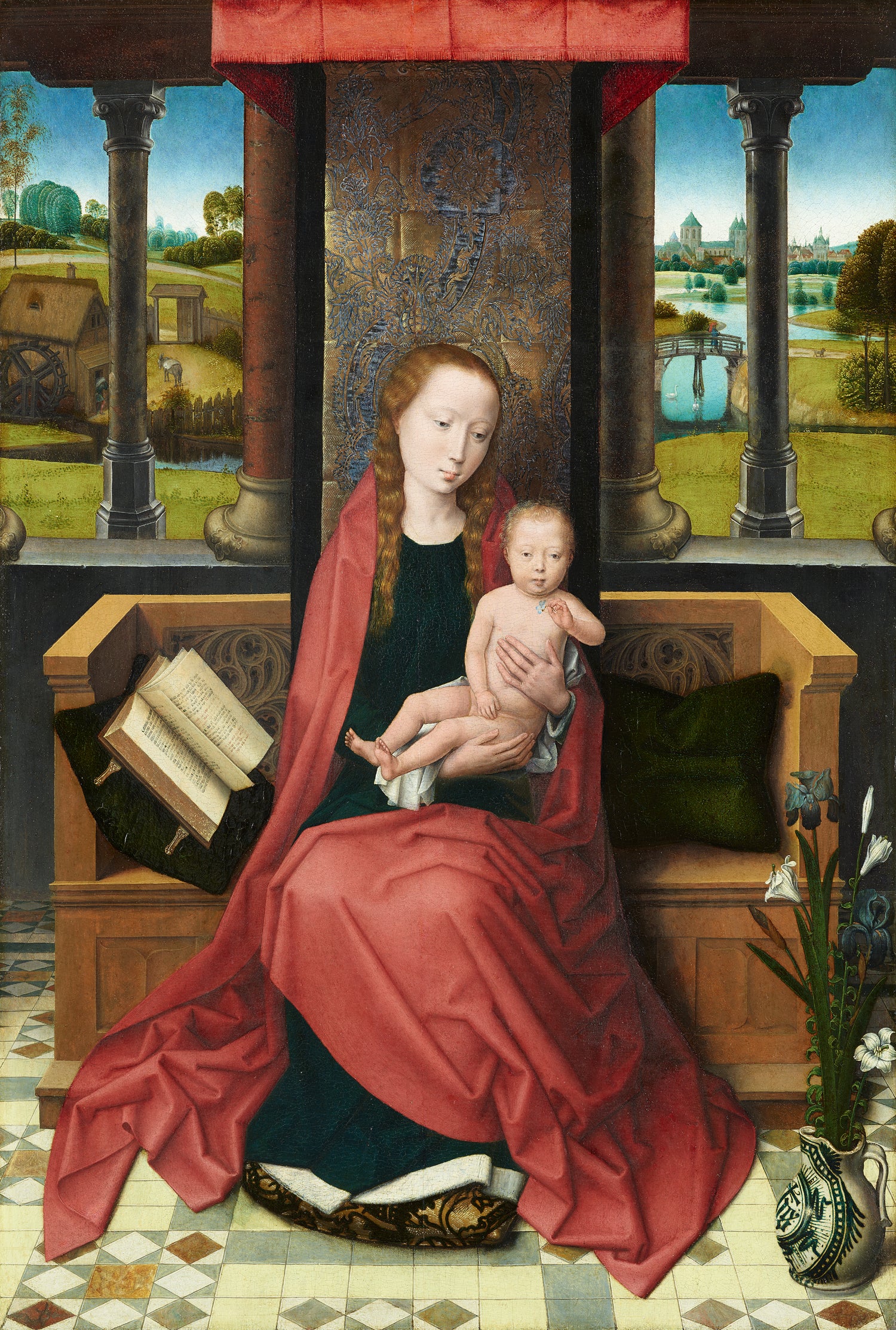 Jomfruen og Barnet på tronen - Hans Memling