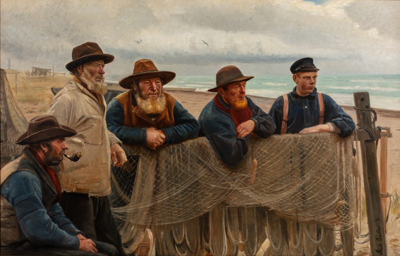 Fiskere på stranden. - Michael Peter Ancher