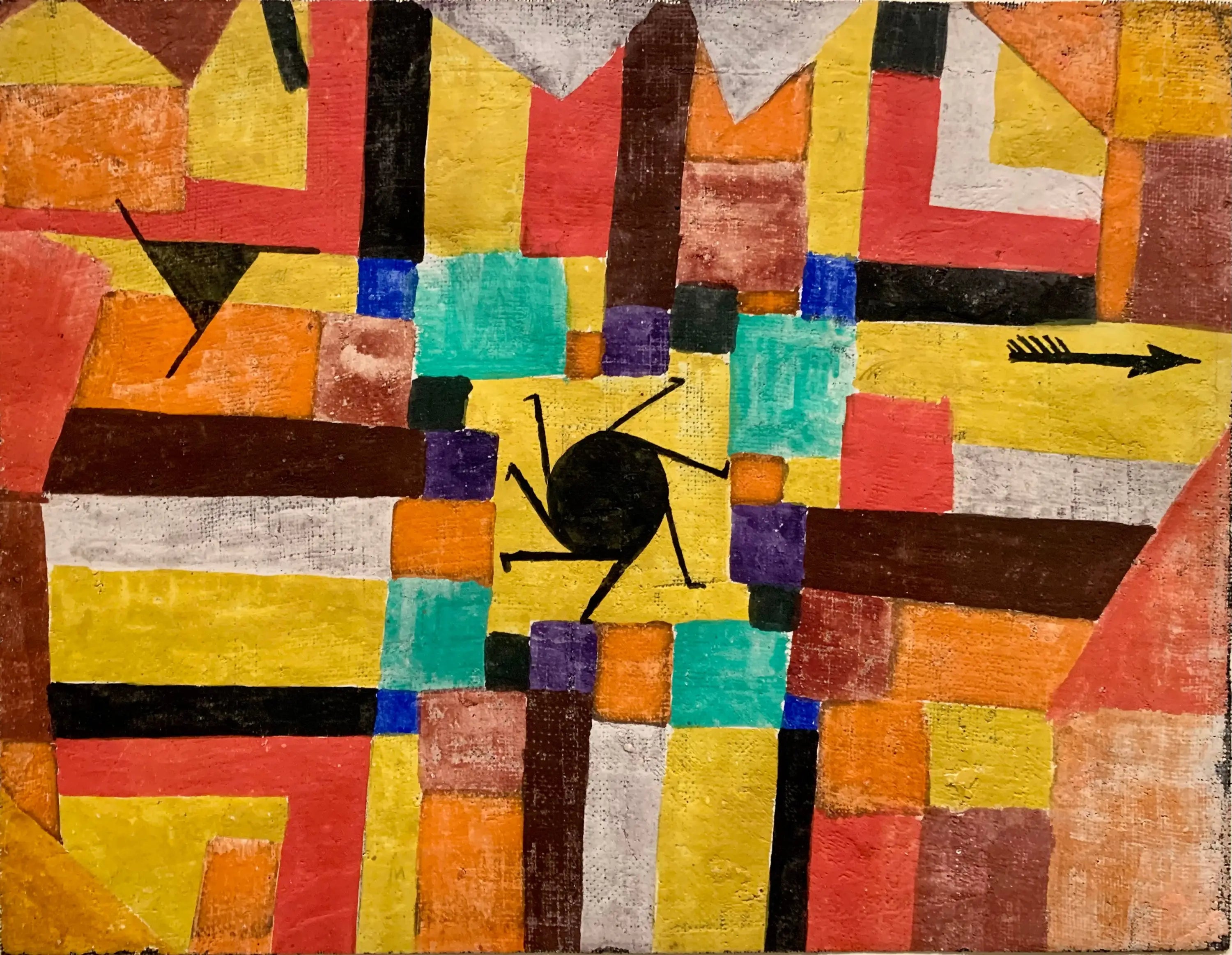Avec le soleil noir tournant et la flèche - Paul Klee - Alpha Reproduction