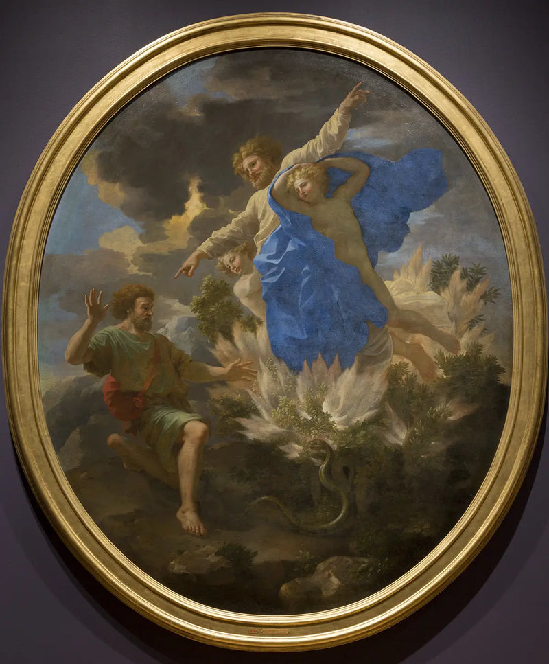 Moses foran den brændende busk - Nicolas Poussin