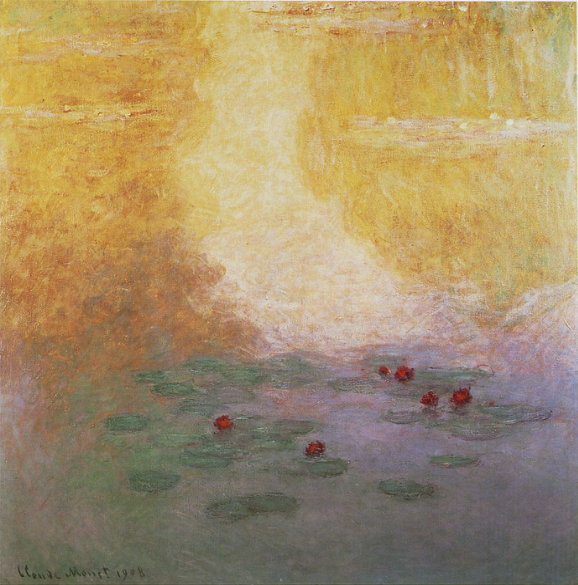 🌞 Nymphéas au soleil levant – Claude Monet, 1908