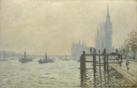 "Parlamentet i London, set fra Westminster" – Claude Monet (1871)