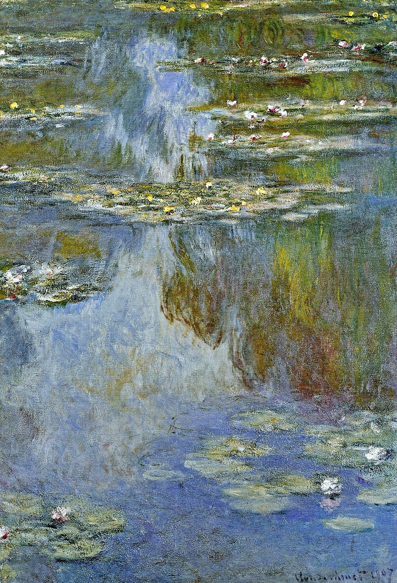 🌸 Nymphéas – Blå og gule refleksioner (1907)