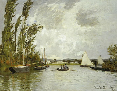 Argenteuil set fra den lille gren af Seinen - Claude Monet