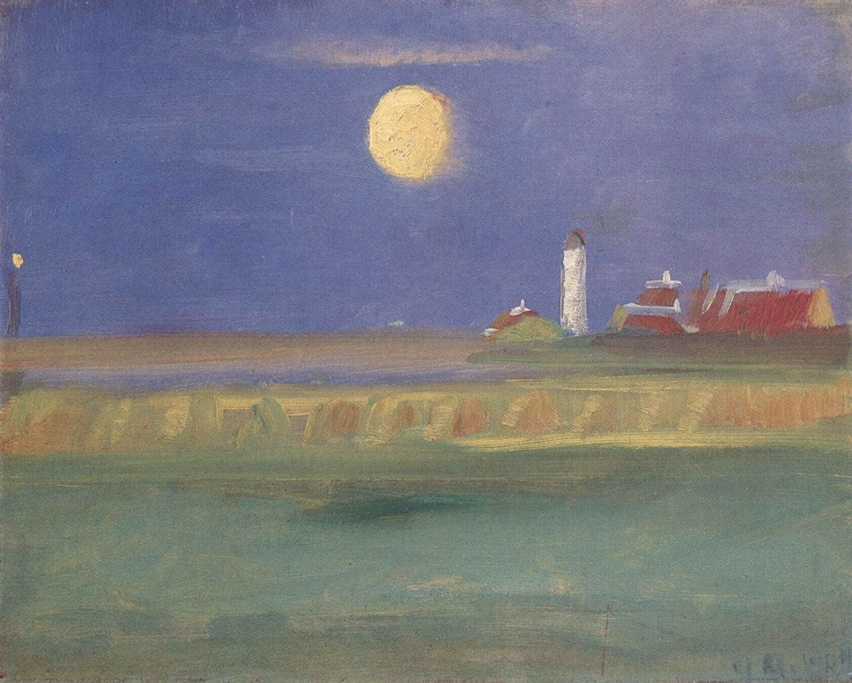 Soir de lune. Phare - Anna Ancher - Alpha Reproduction
